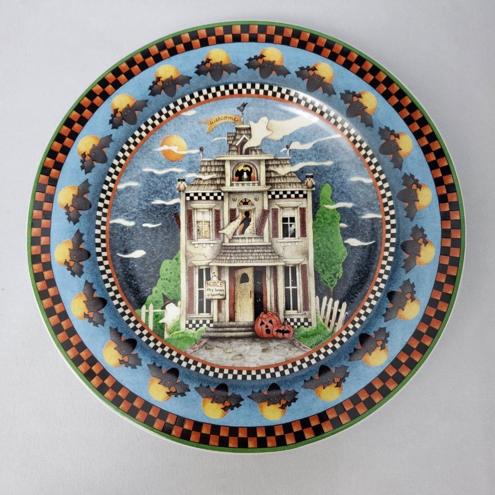 Vintage Sakura Debbie Mumm Haunted House Dessert/Salad Plates Set of 4 2000 - Picture 4 of 8